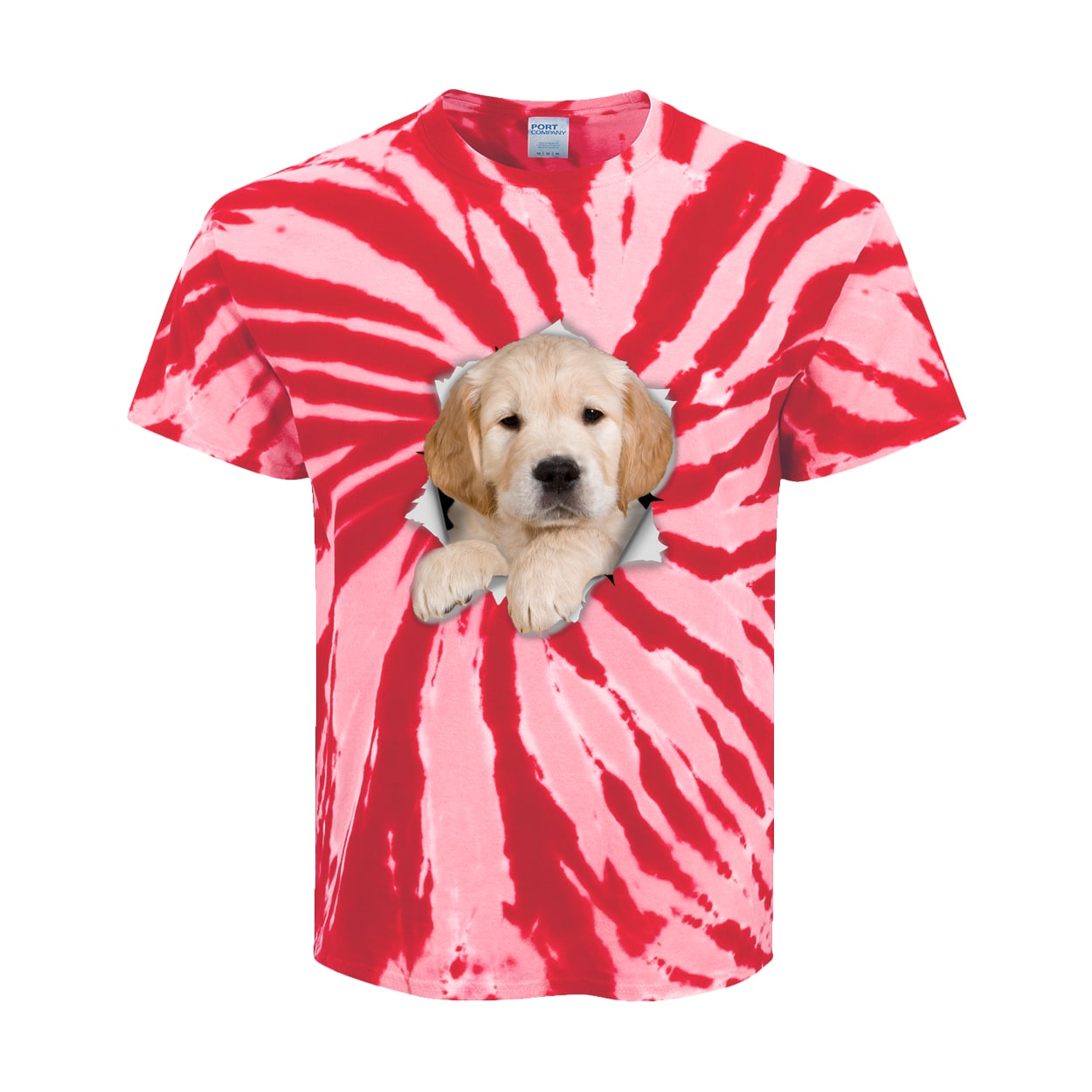 PC147Y Port & Company Kids Tie-Dye Tee - Red
