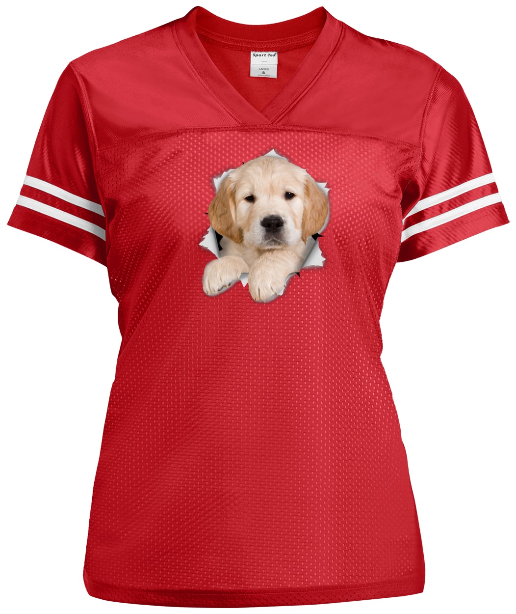 LST307 Sport-Tek Ladies' Replica Jersey - True Red/White