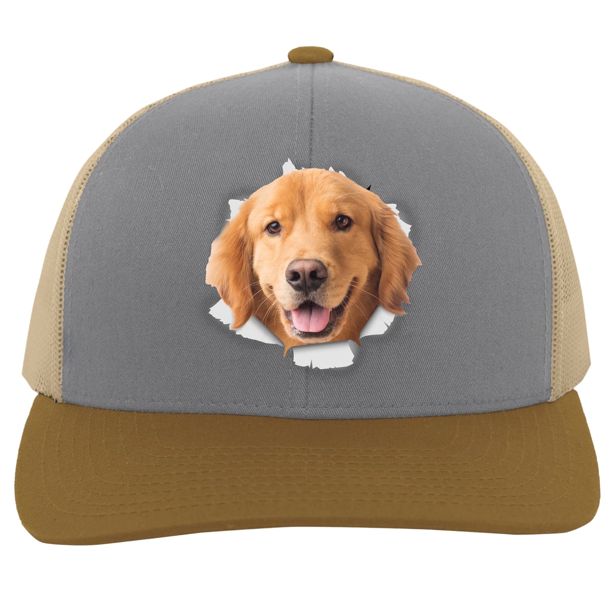 104C Trucker Snap Back - Heather/Beige/Amber