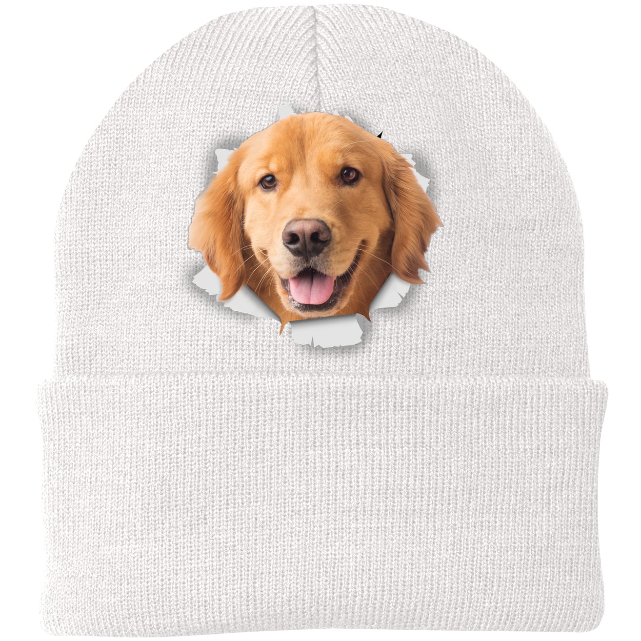 CP90 Port & Company Knit Beanie - White