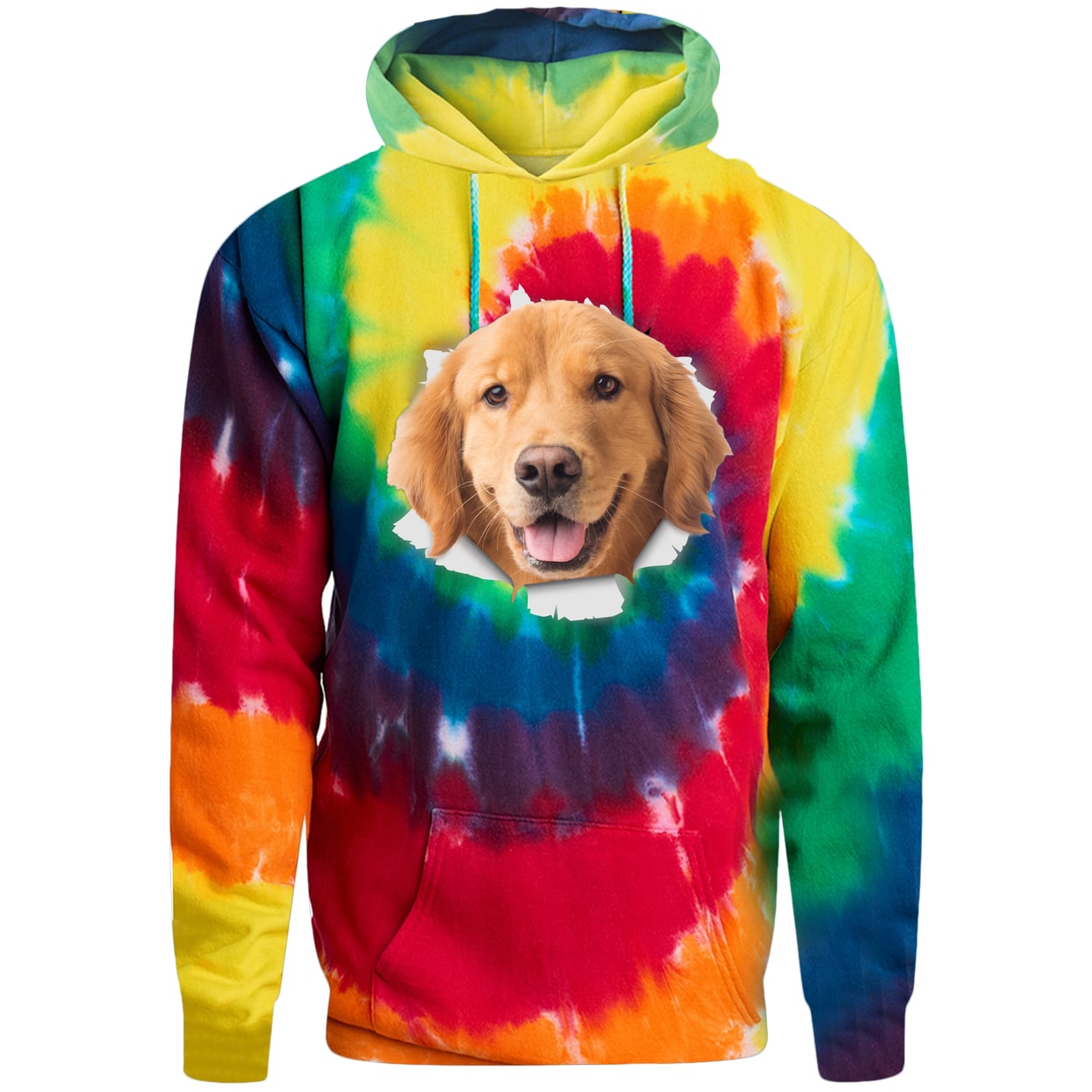 PC146 Port & Company Adult Tie-Dye Pullover Hoodie - Rainbow