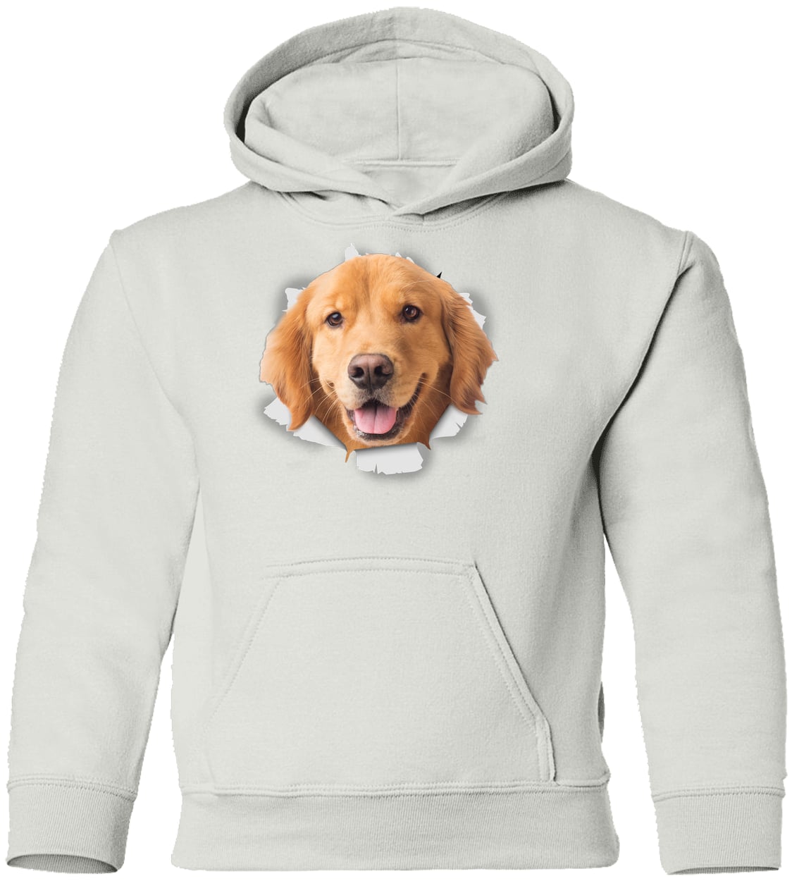 G185B Gildan Youth Pullover Hoodie - White
