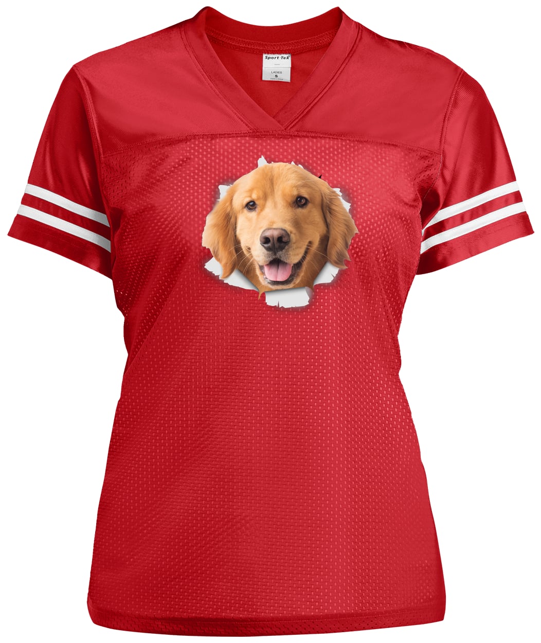LST307 Sport-Tek Ladies' Replica Jersey - True Red/White
