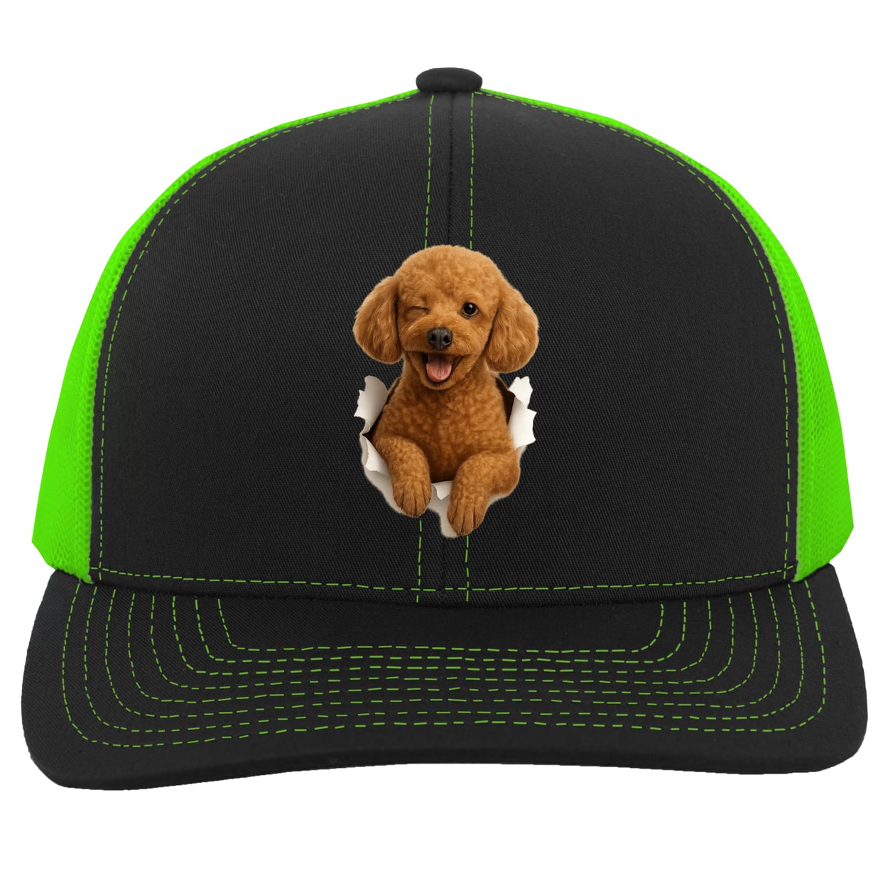 104C Trucker Snap Back - Black/Neon Green