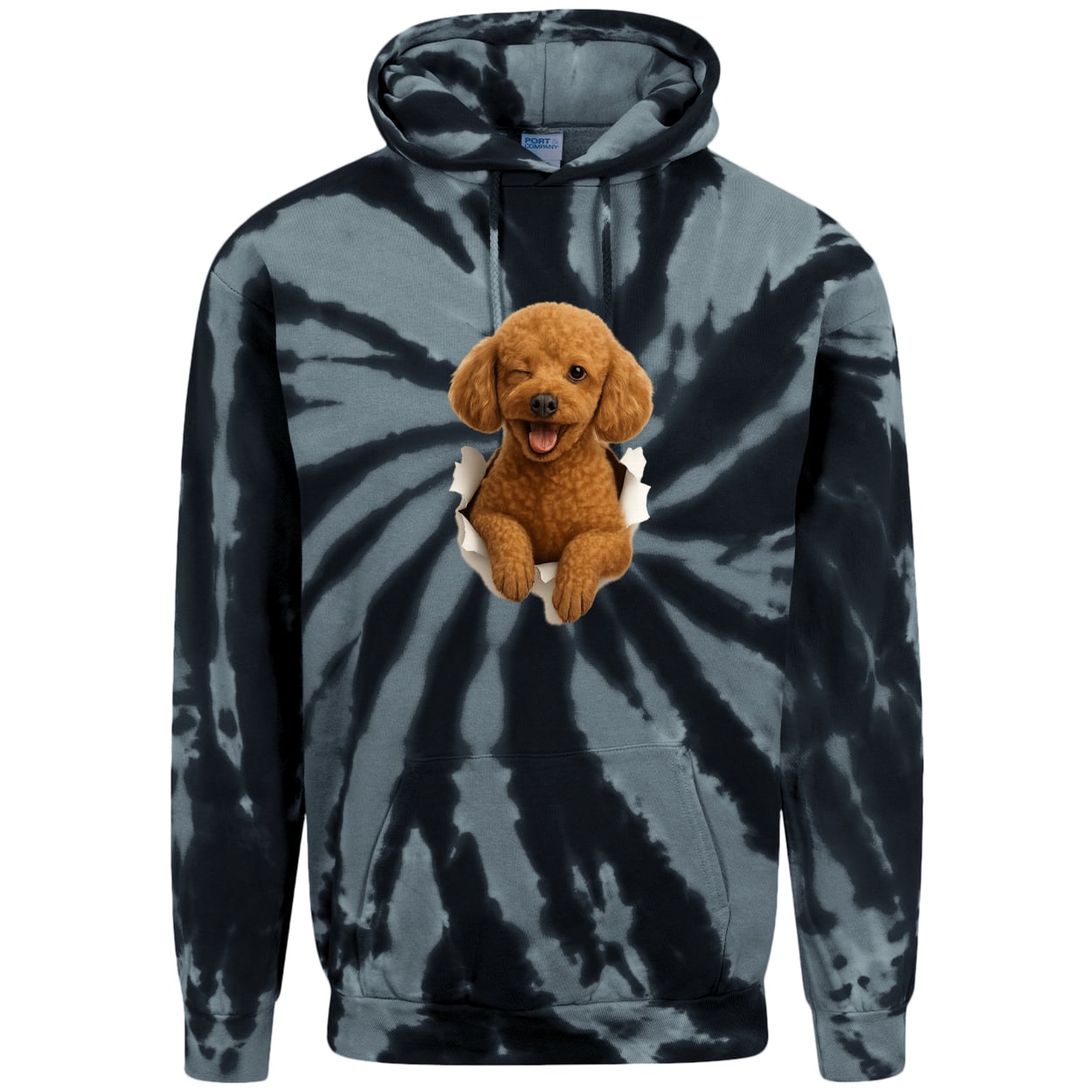 PC146 Port & Company Adult Tie-Dye Pullover Hoodie - Black