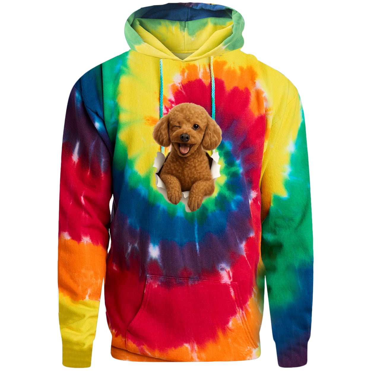 PC146 Port & Company Adult Tie-Dye Pullover Hoodie - Rainbow