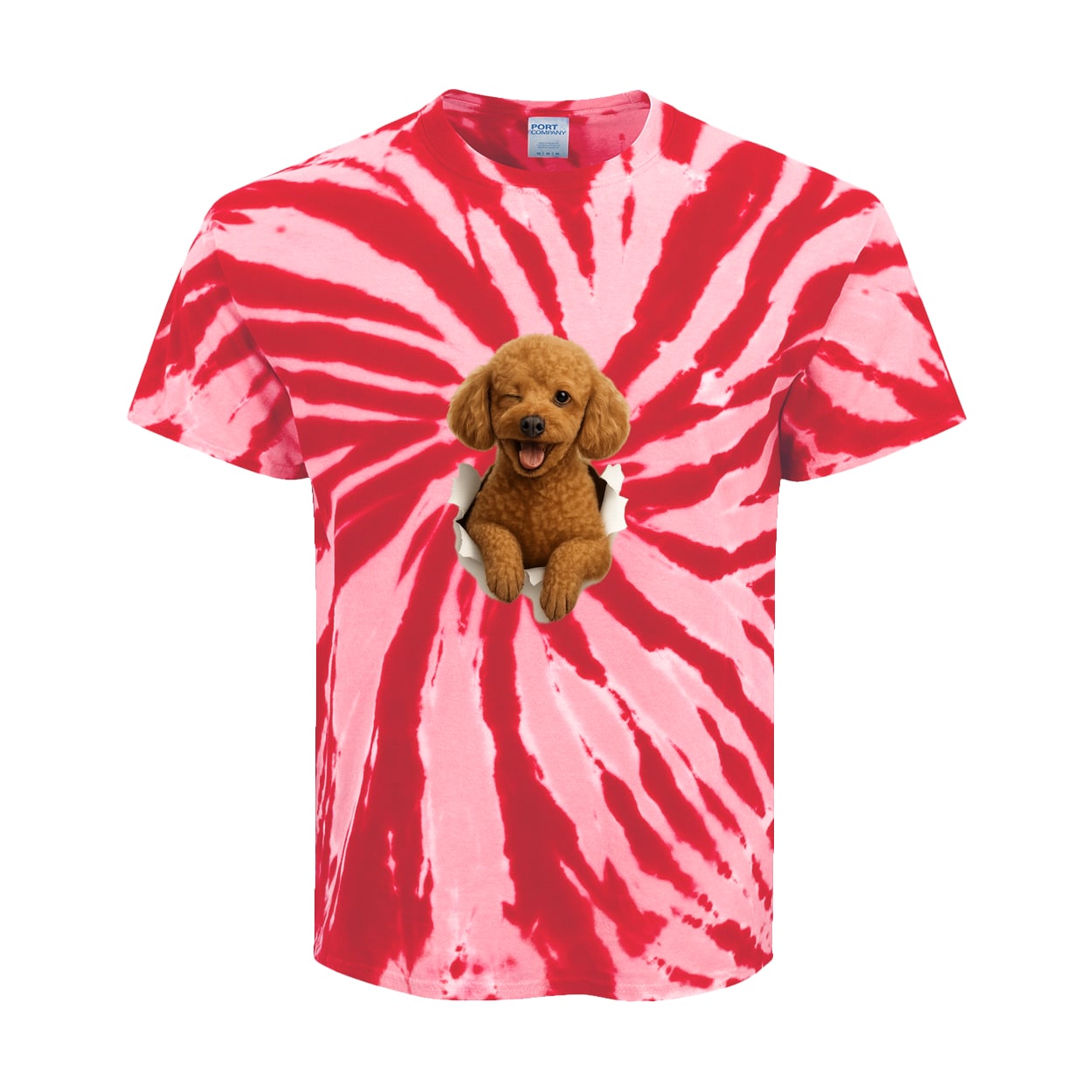 PC147Y Port & Company Kids Tie-Dye Tee - Red