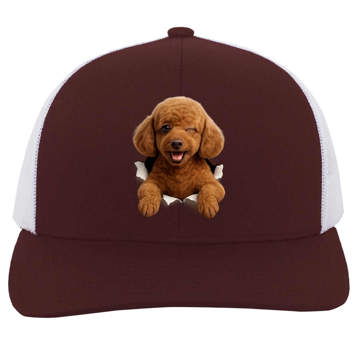 104C Trucker Snap Back - Maroon/White