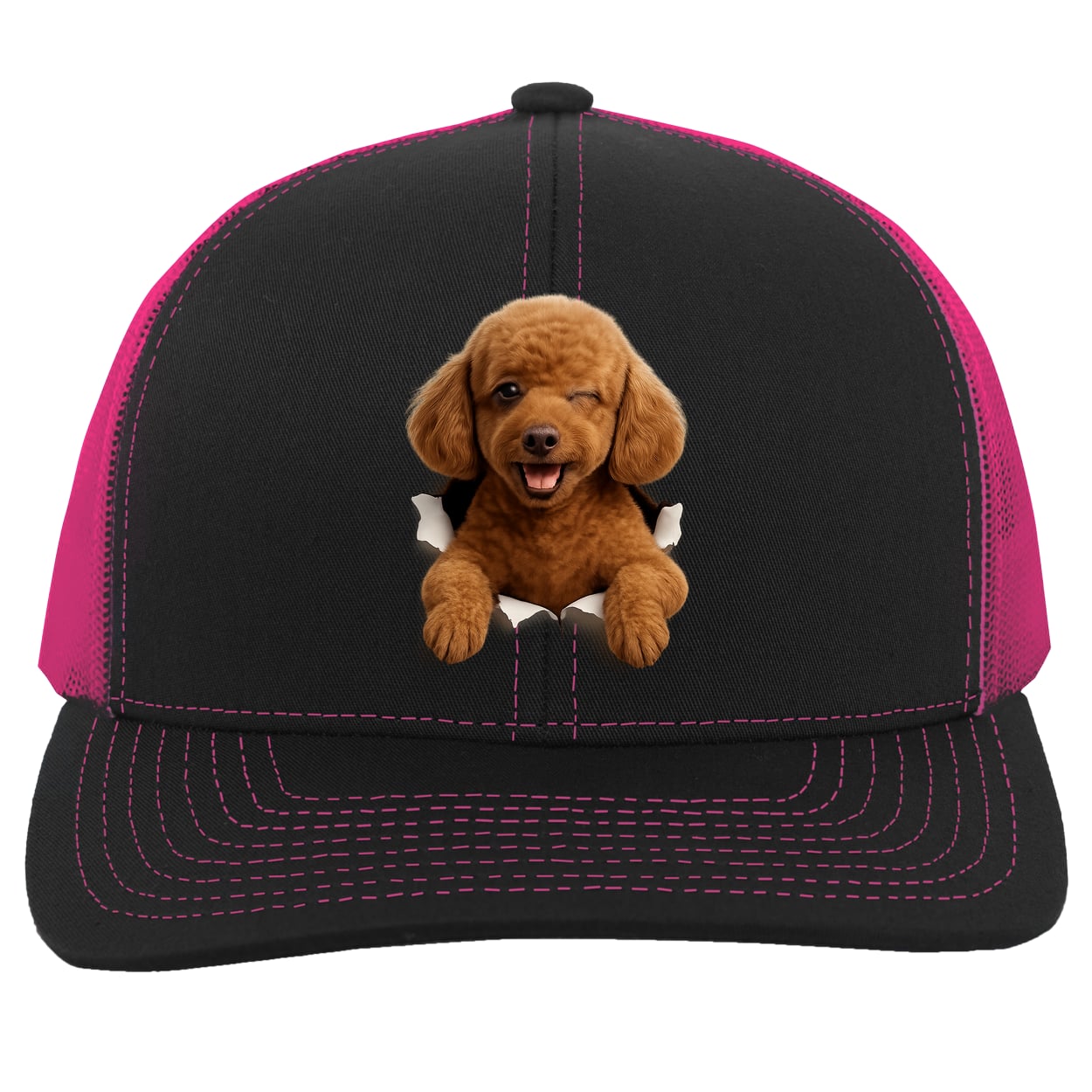 104C Trucker Snap Back - Black/Pink
