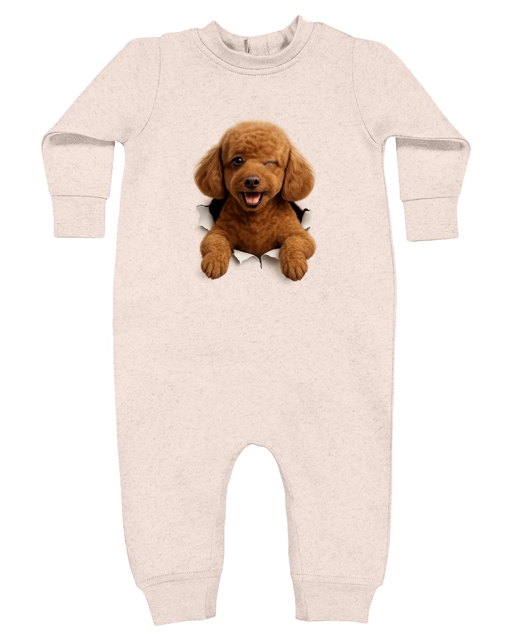 4447 Rabbit Skins Infant Fleece One-Piece Bodysuit - Natural Heather