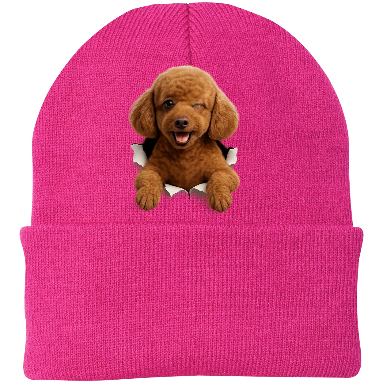 CP90 Port & Company Knit Beanie - Neon Pink