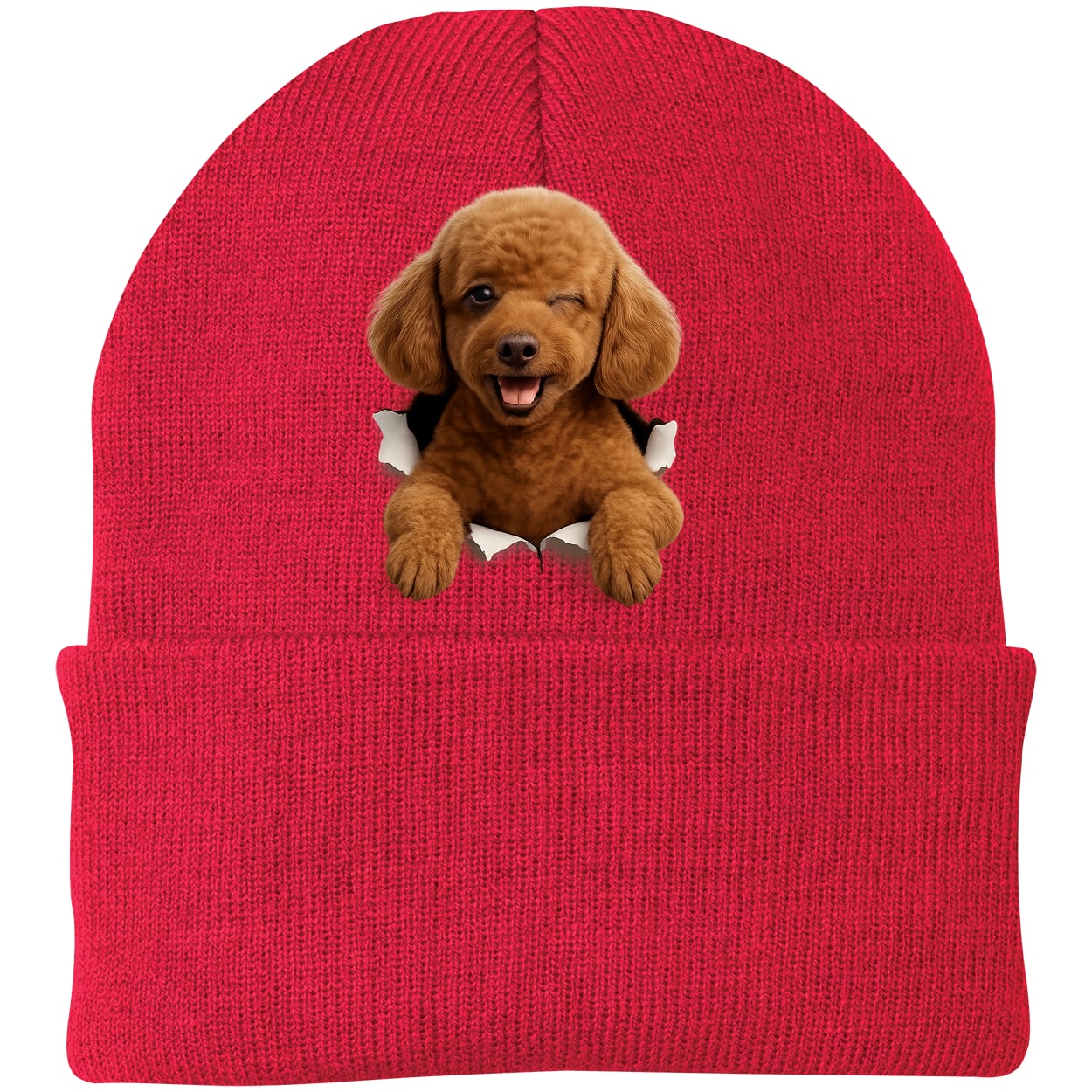 CP90 Port & Company Knit Beanie - Athletic Red