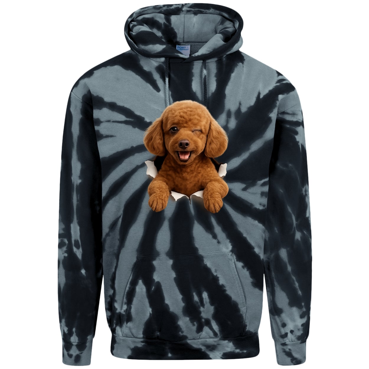 PC146 Port & Company Adult Tie-Dye Pullover Hoodie - Black