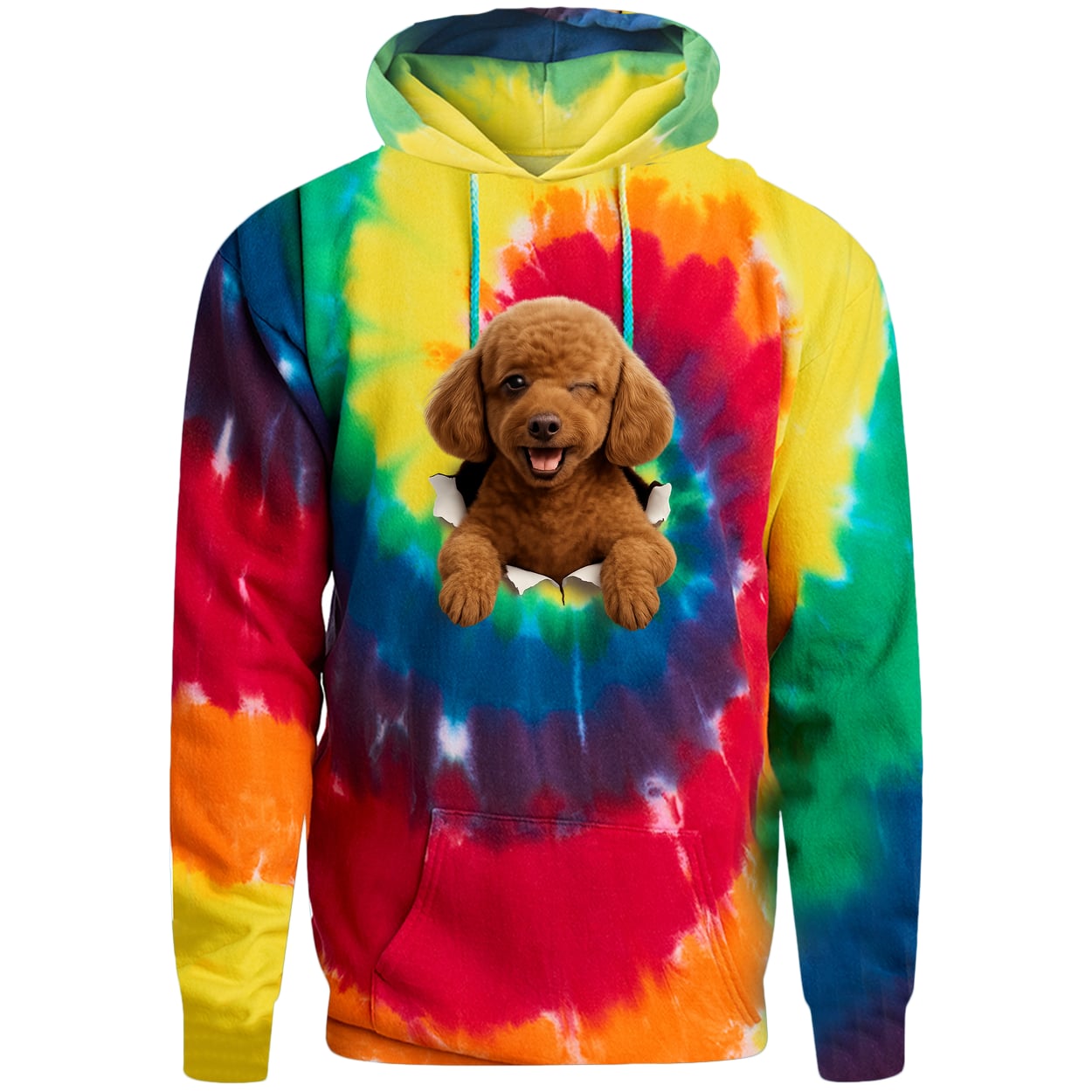 PC146 Port & Company Adult Tie-Dye Pullover Hoodie - Rainbow