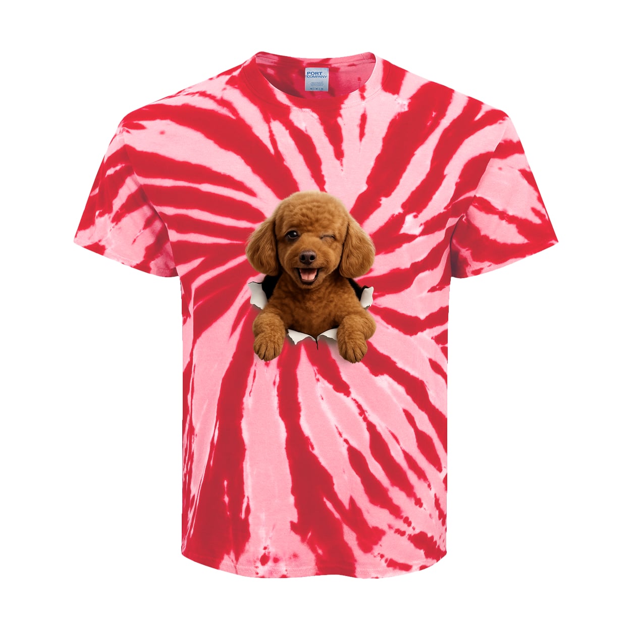 PC147Y Port & Company Kids Tie-Dye Tee - Red