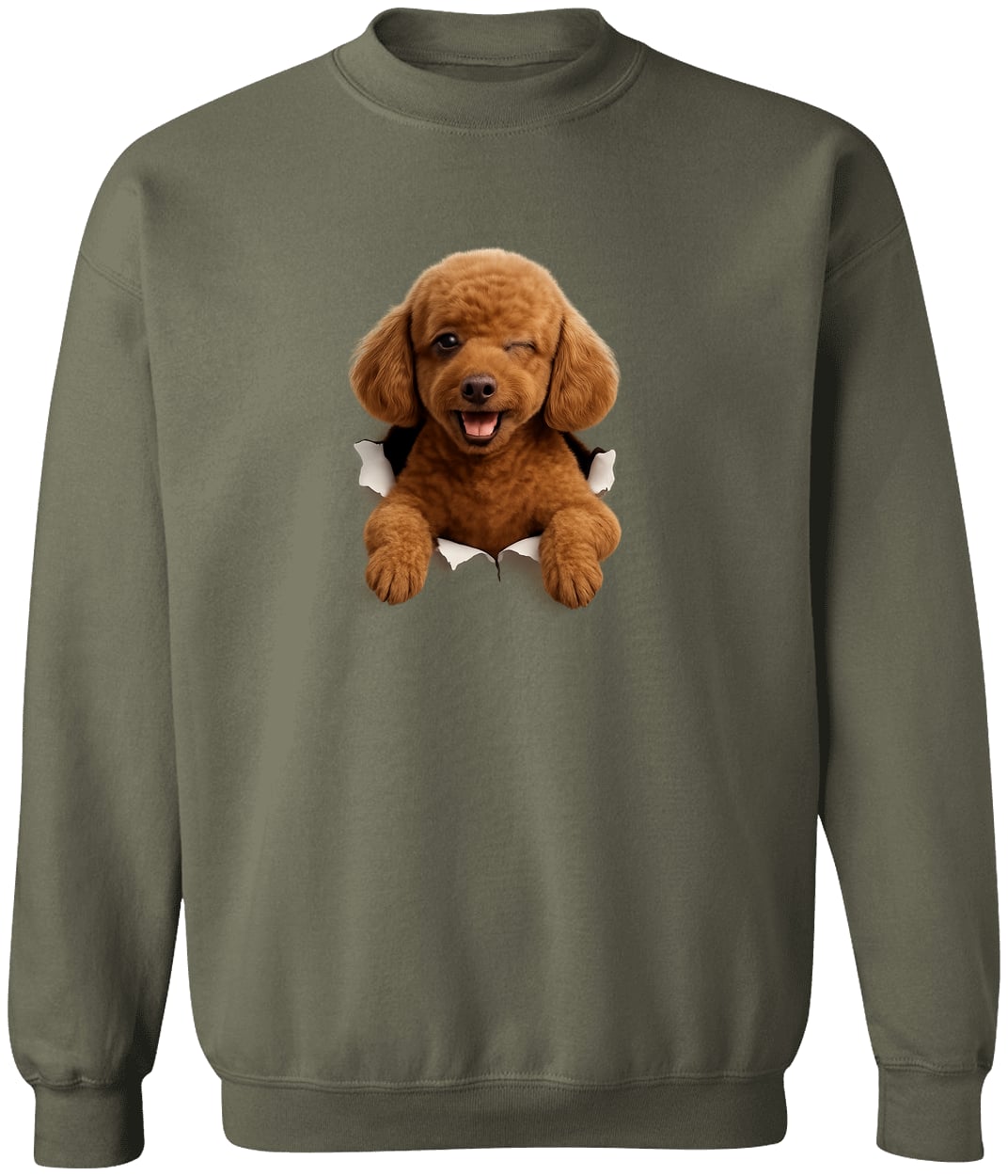 G180 Gildan Crewneck Pullover Sweatshirt - Military Green