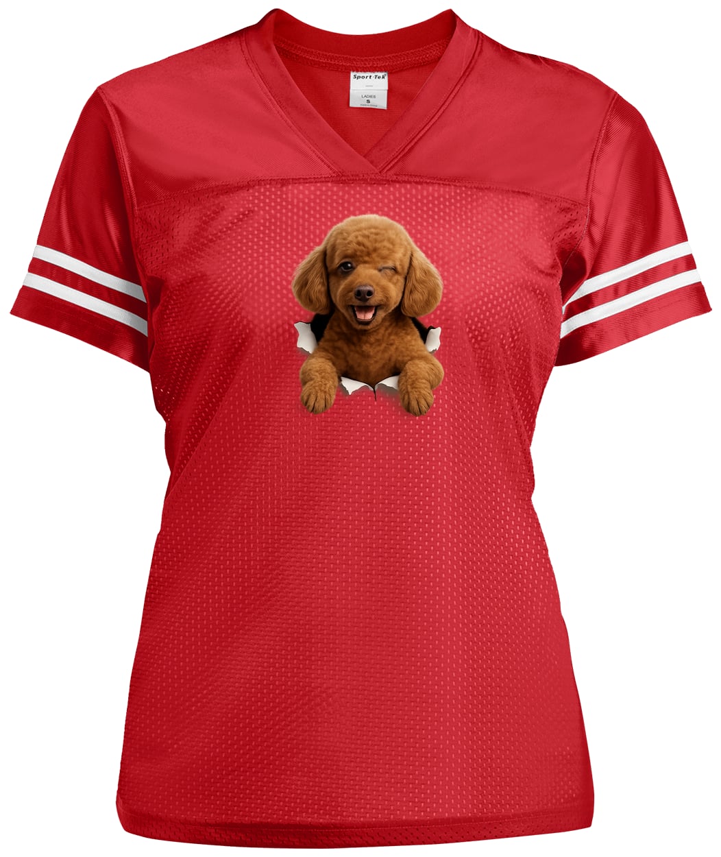 LST307 Sport-Tek Ladies' Replica Jersey - True Red/White
