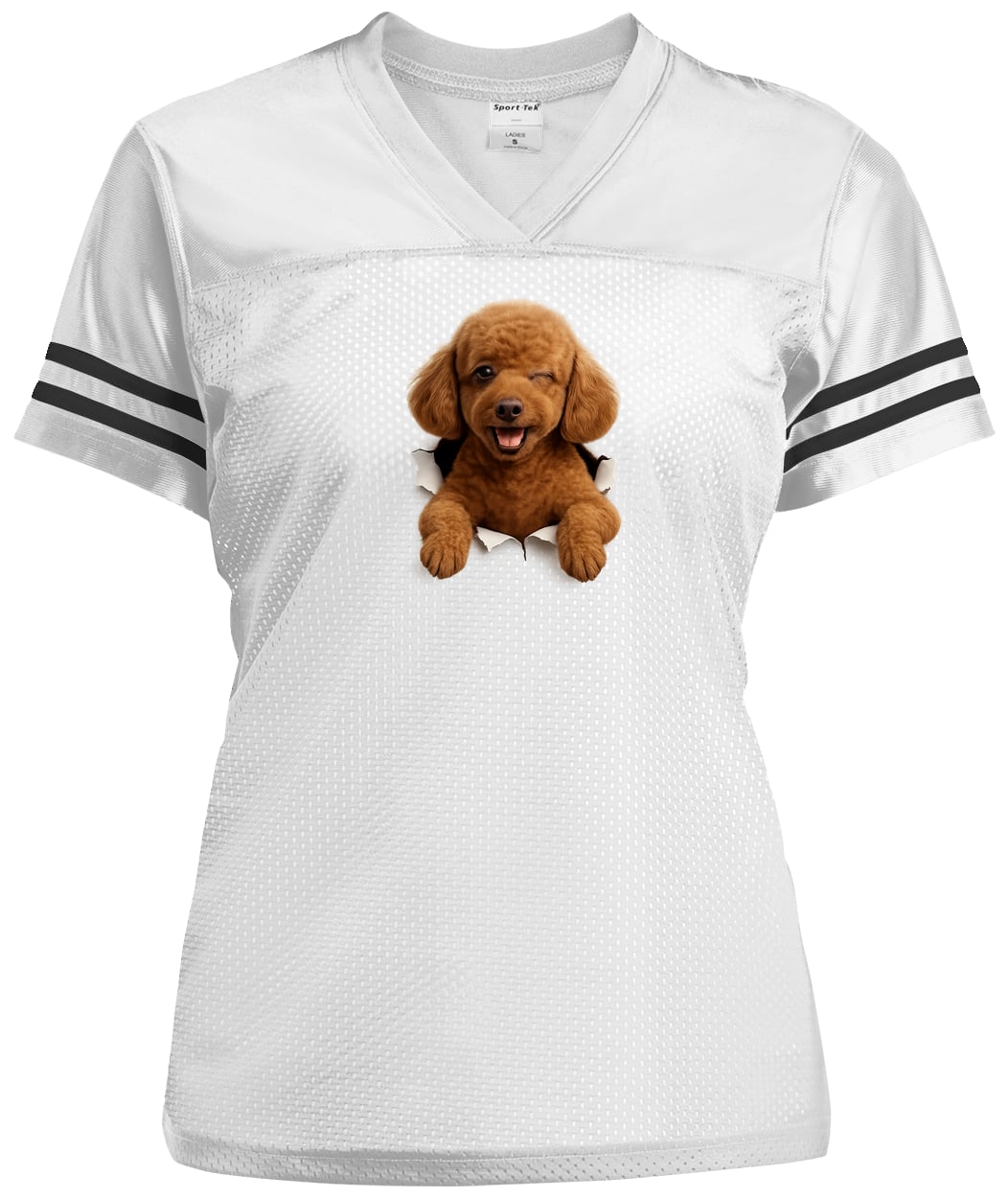 LST307 Sport-Tek Ladies' Replica Jersey - White/Black