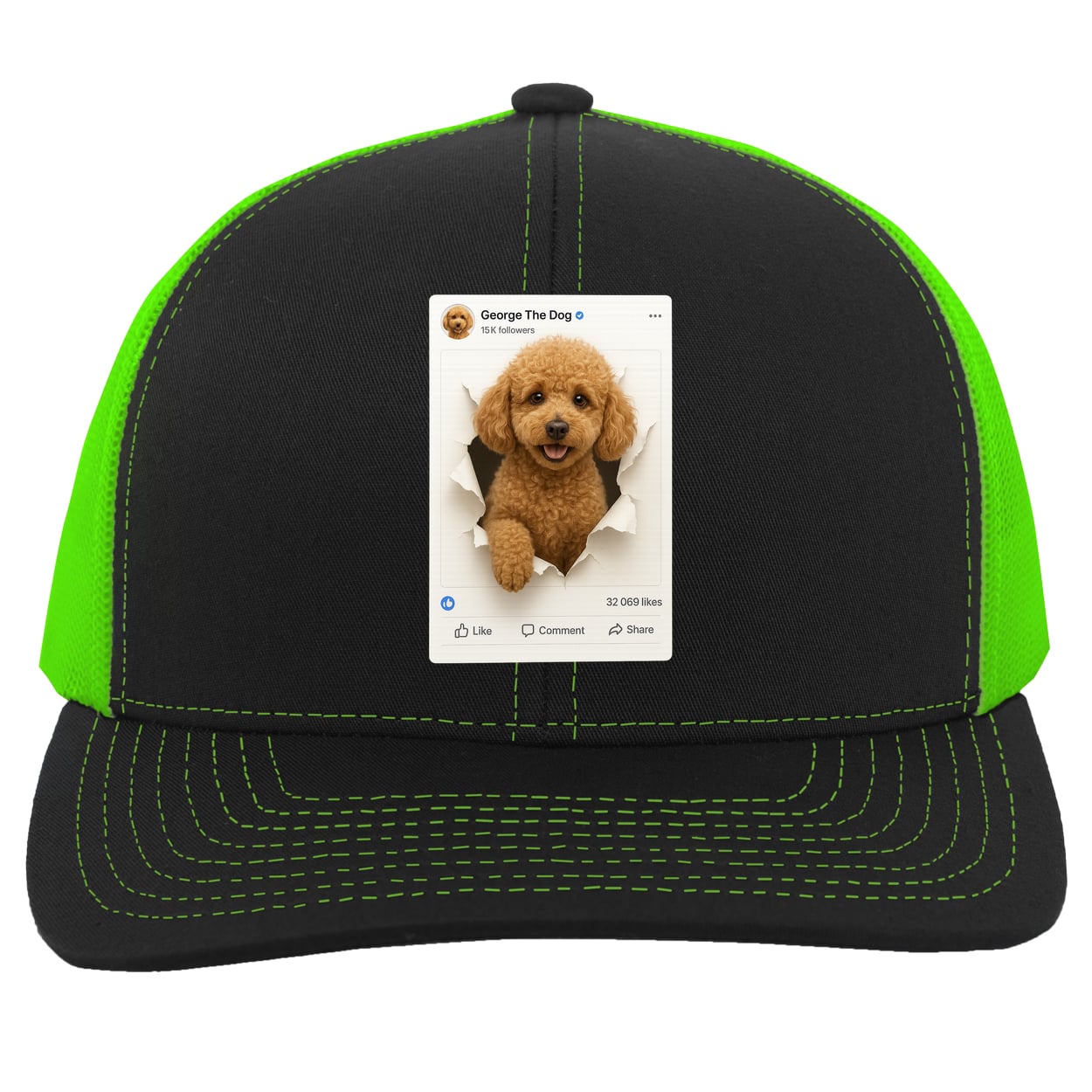 104C Trucker Snap Back - Black/Neon Green