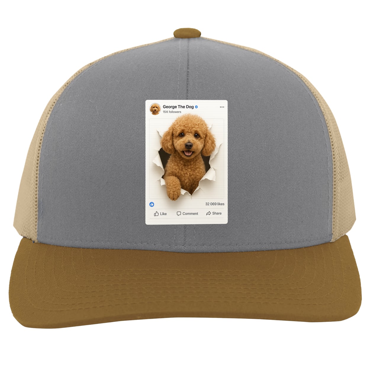 104C Trucker Snap Back - Heather/Beige/Amber