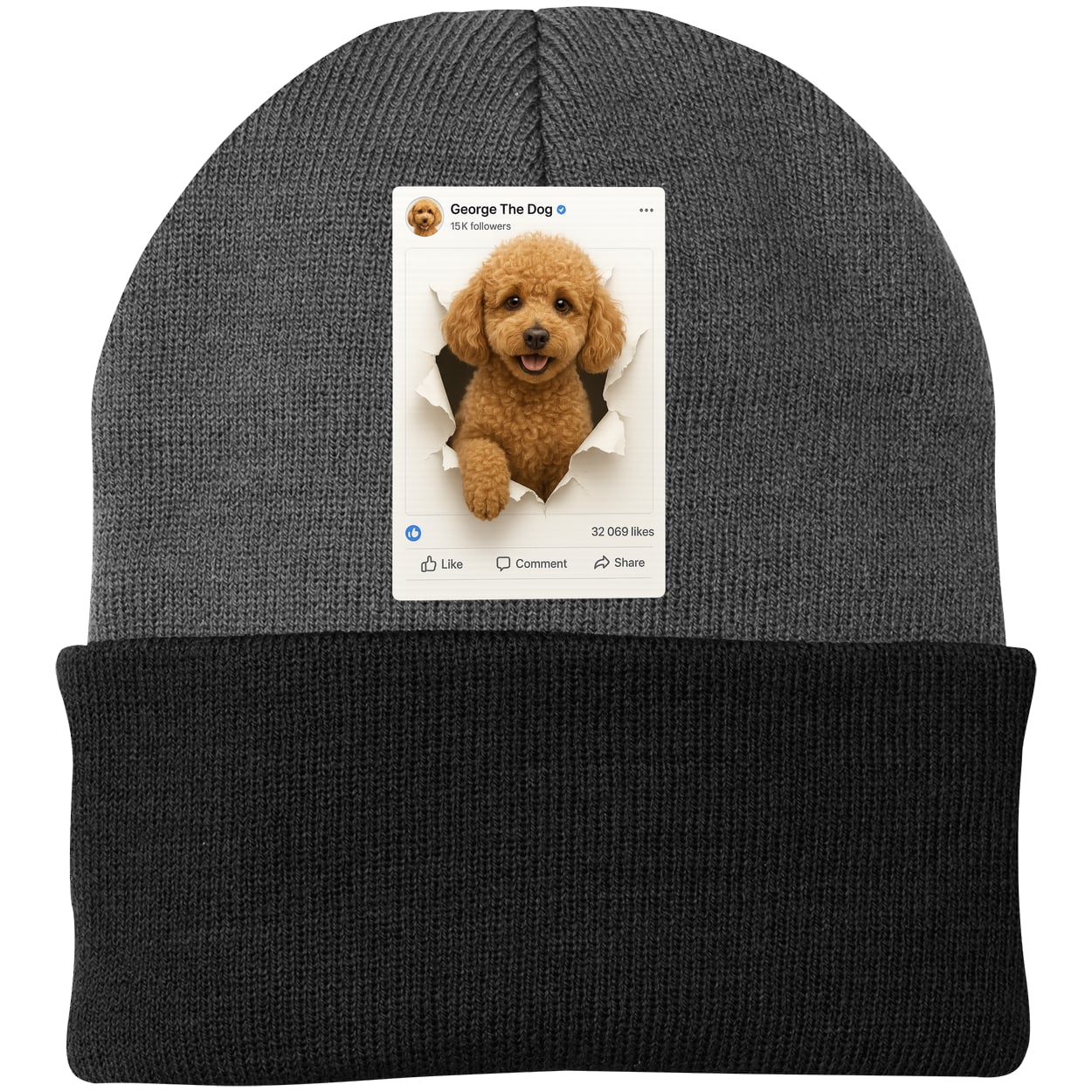 CP90 Port & Company Knit Beanie - Athletic Oxford/Black