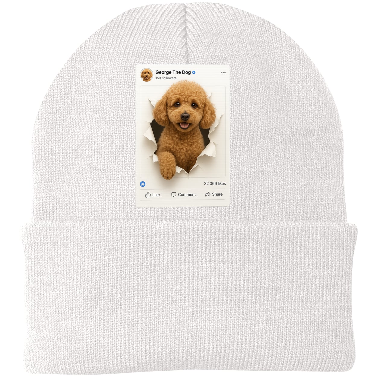CP90 Port & Company Knit Beanie - White