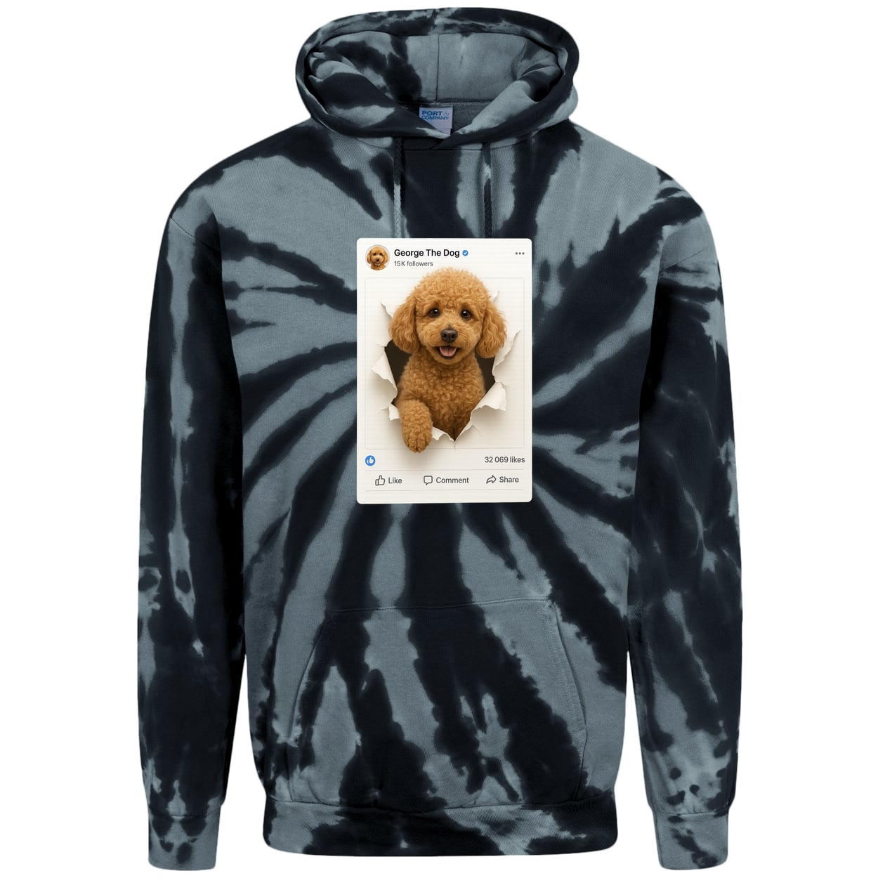 PC146 Port & Company Adult Tie-Dye Pullover Hoodie - Black