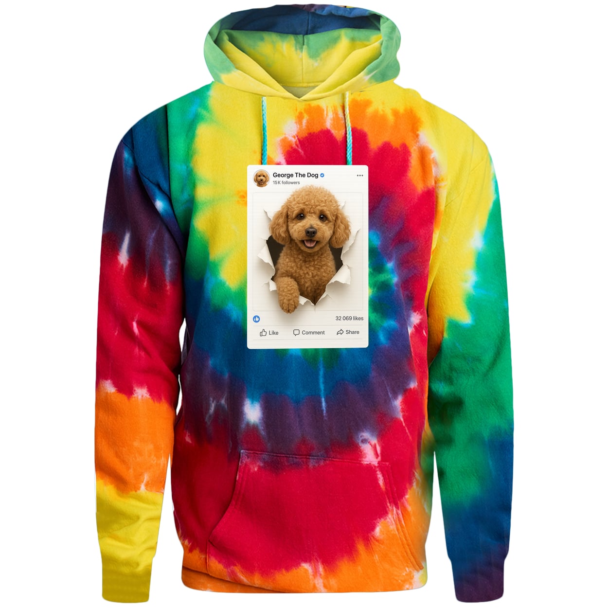 PC146 Port & Company Adult Tie-Dye Pullover Hoodie - Rainbow