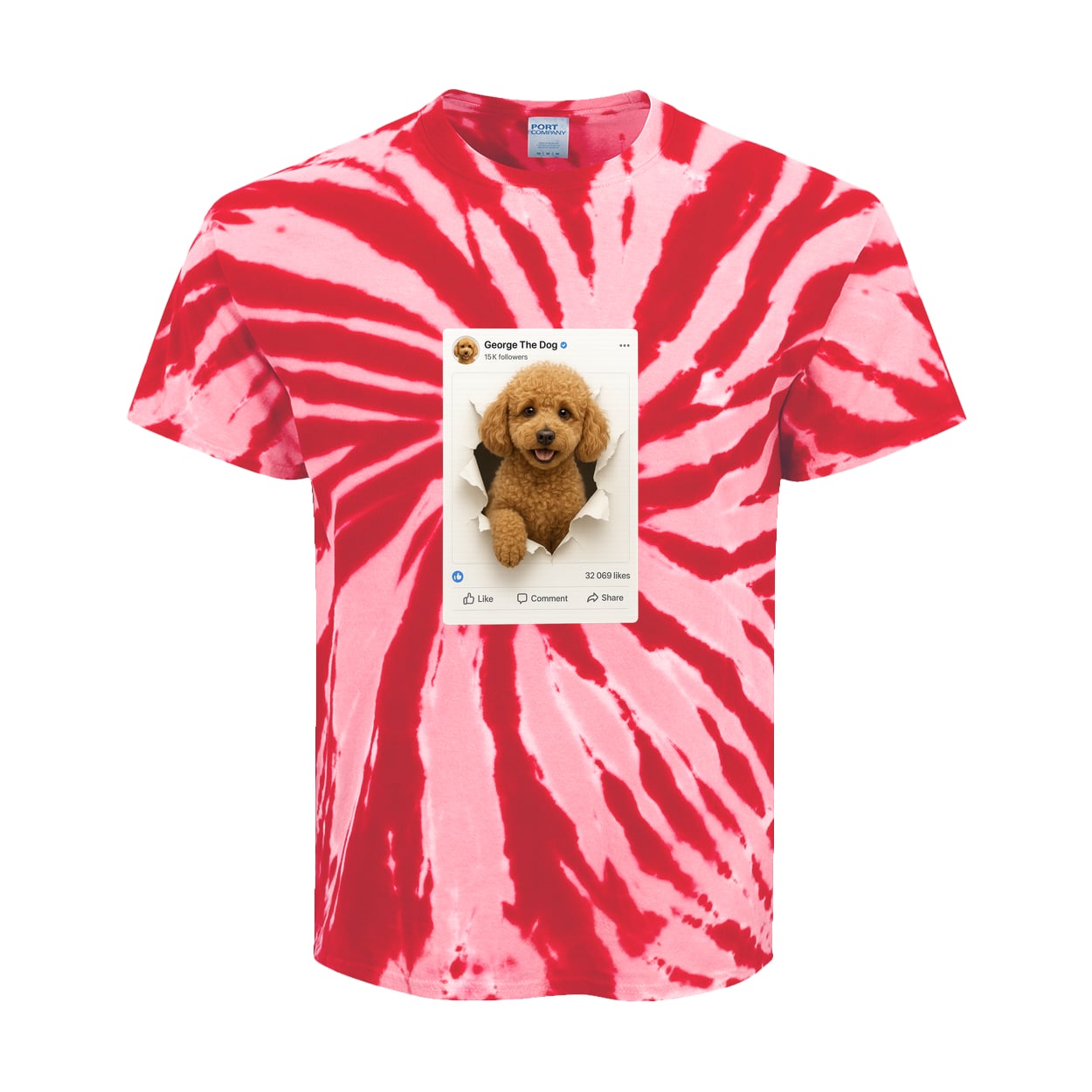PC147Y Port & Company Kids Tie-Dye Tee - Red