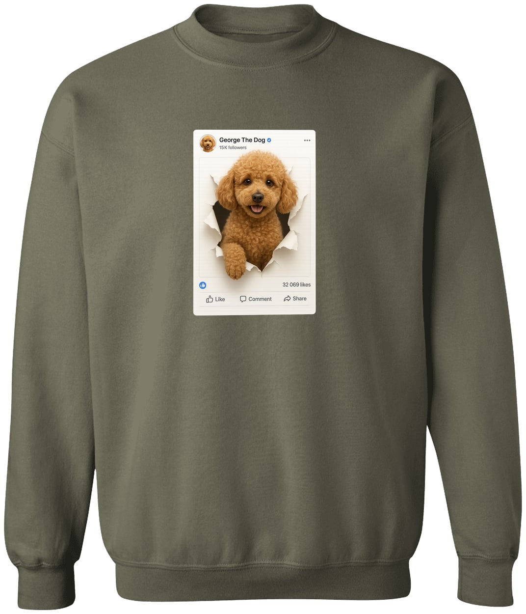 G180 Gildan Crewneck Pullover Sweatshirt - Military Green