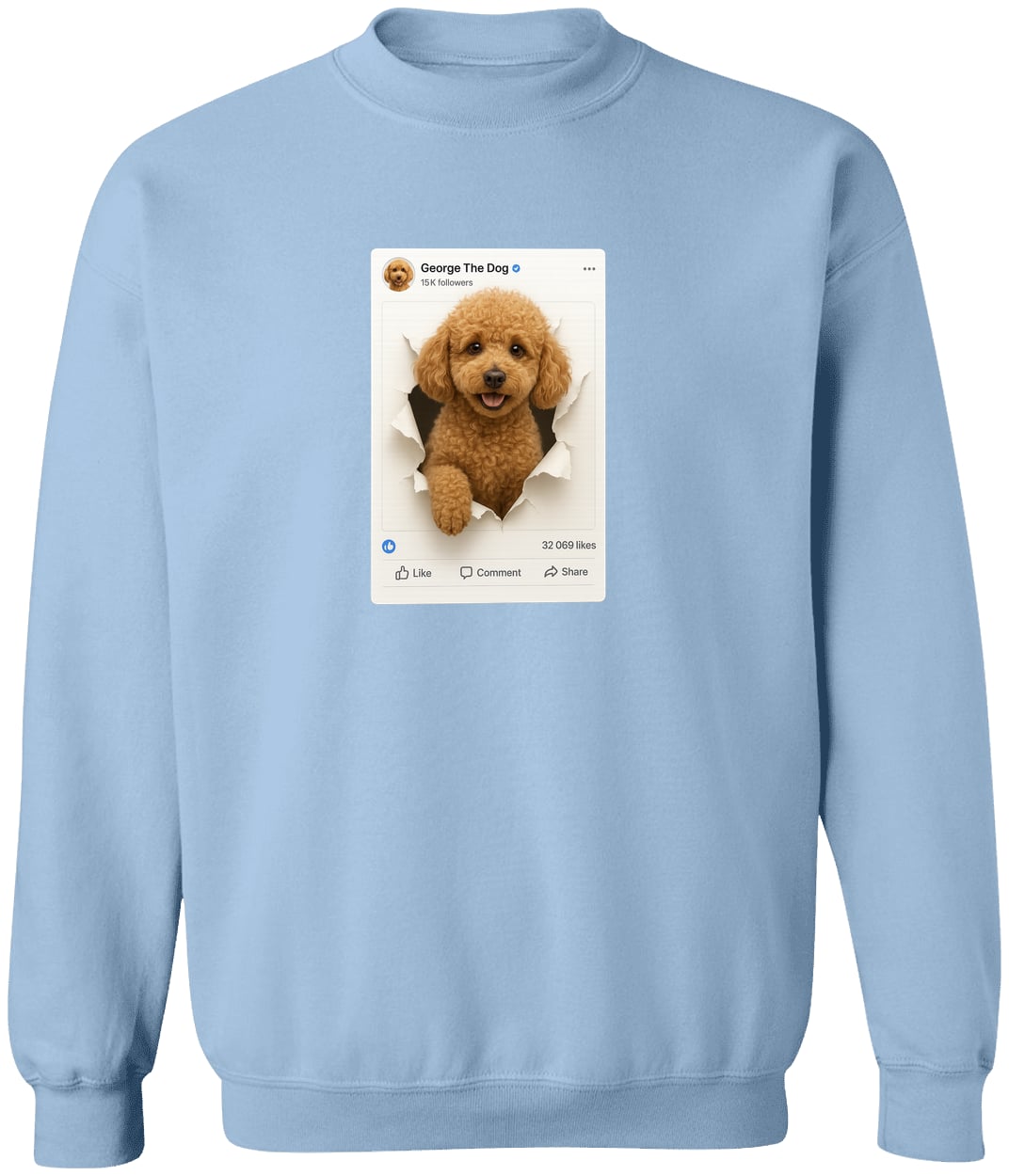 G180 Gildan Crewneck Pullover Sweatshirt - Light Blue