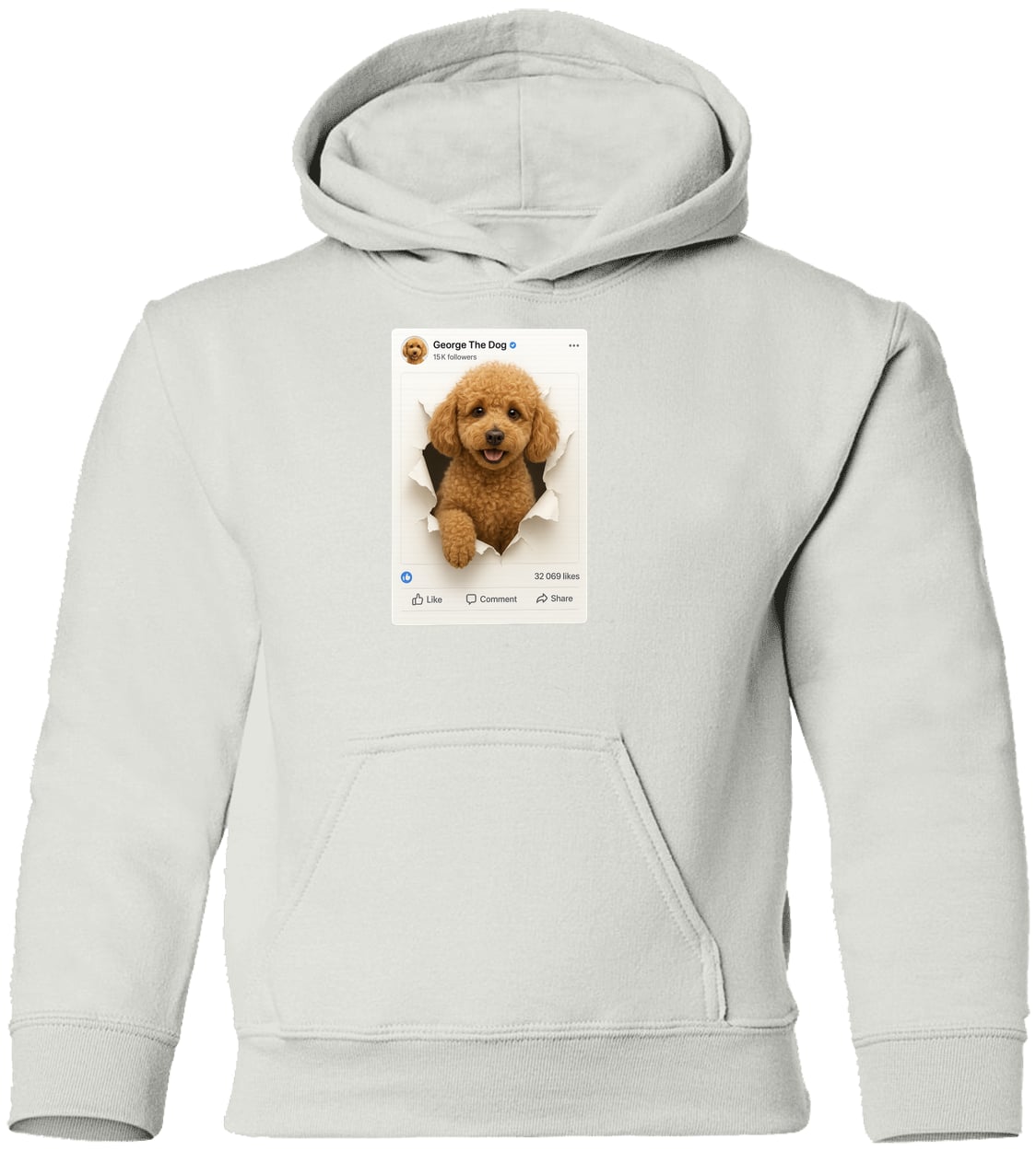 G185B Gildan Youth Pullover Hoodie - White