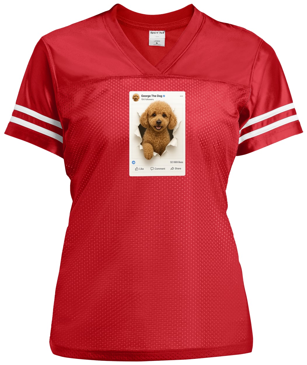 LST307 Sport-Tek Ladies' Replica Jersey - True Red/White