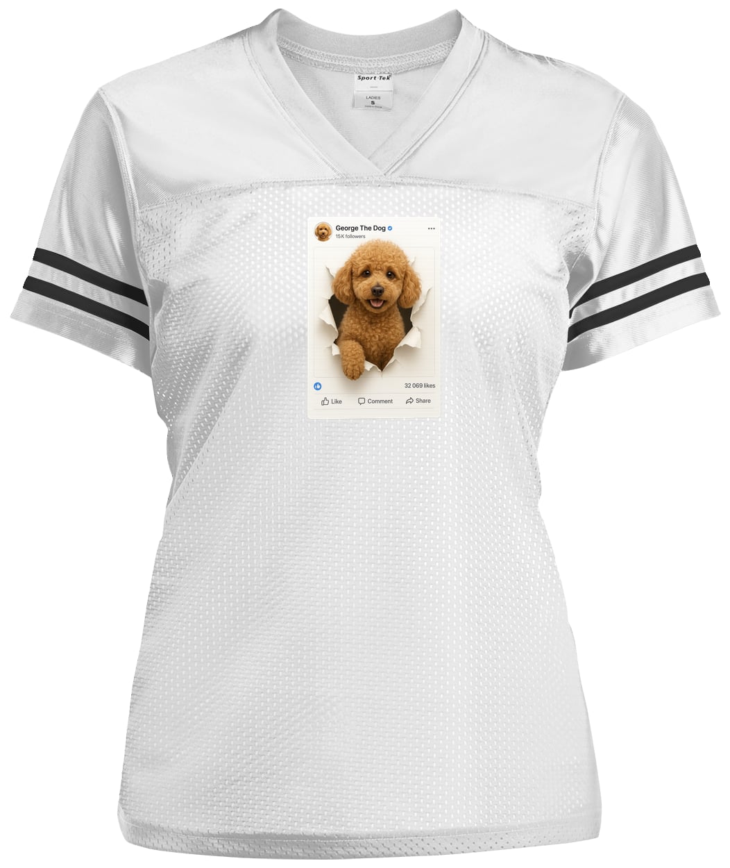 LST307 Sport-Tek Ladies' Replica Jersey - White/Black