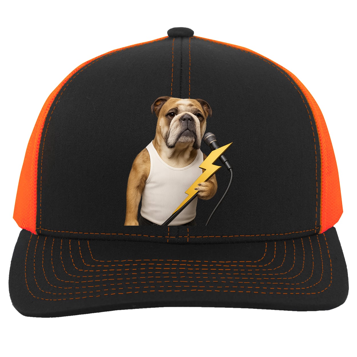104C Trucker Snap Back - Black/Neon Orange