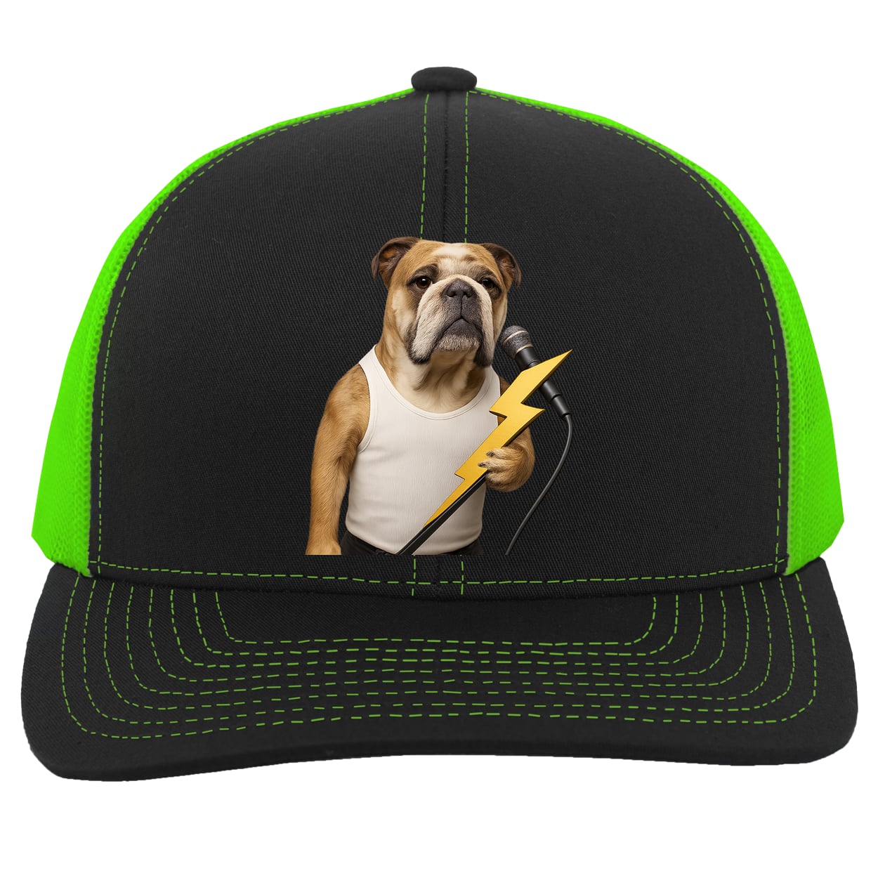 104C Trucker Snap Back - Black/Neon Green