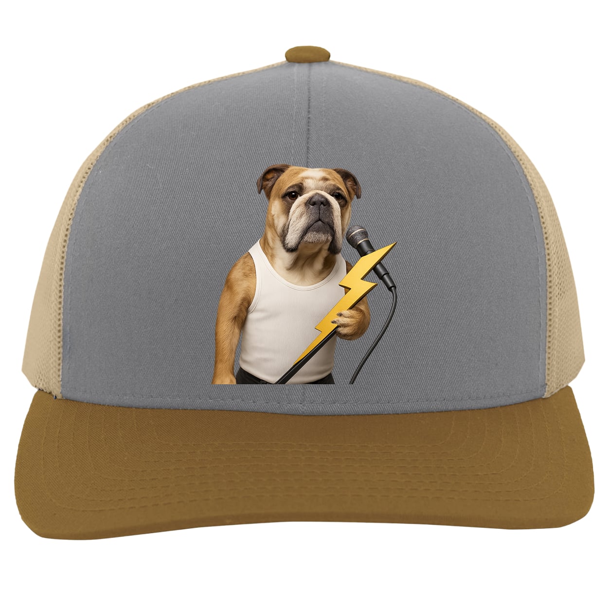104C Trucker Snap Back - Heather/Beige/Amber