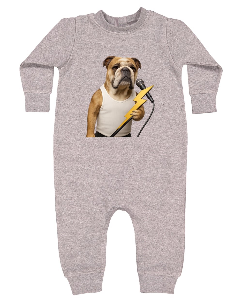 4447 Rabbit Skins Infant Fleece One-Piece Bodysuit - Heather Grey