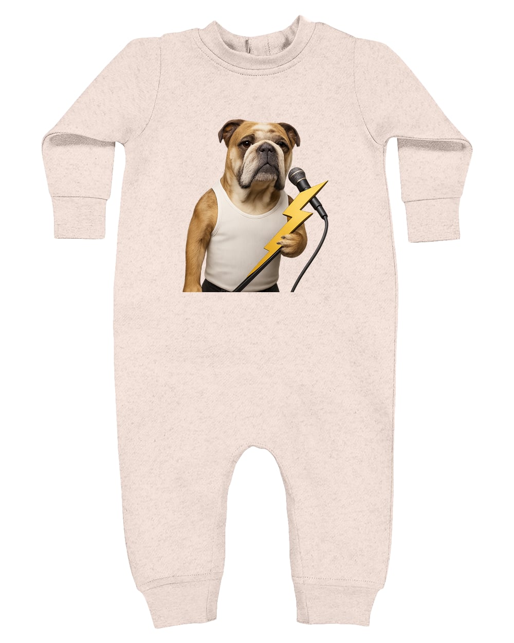 4447 Rabbit Skins Infant Fleece One-Piece Bodysuit - Natural Heather