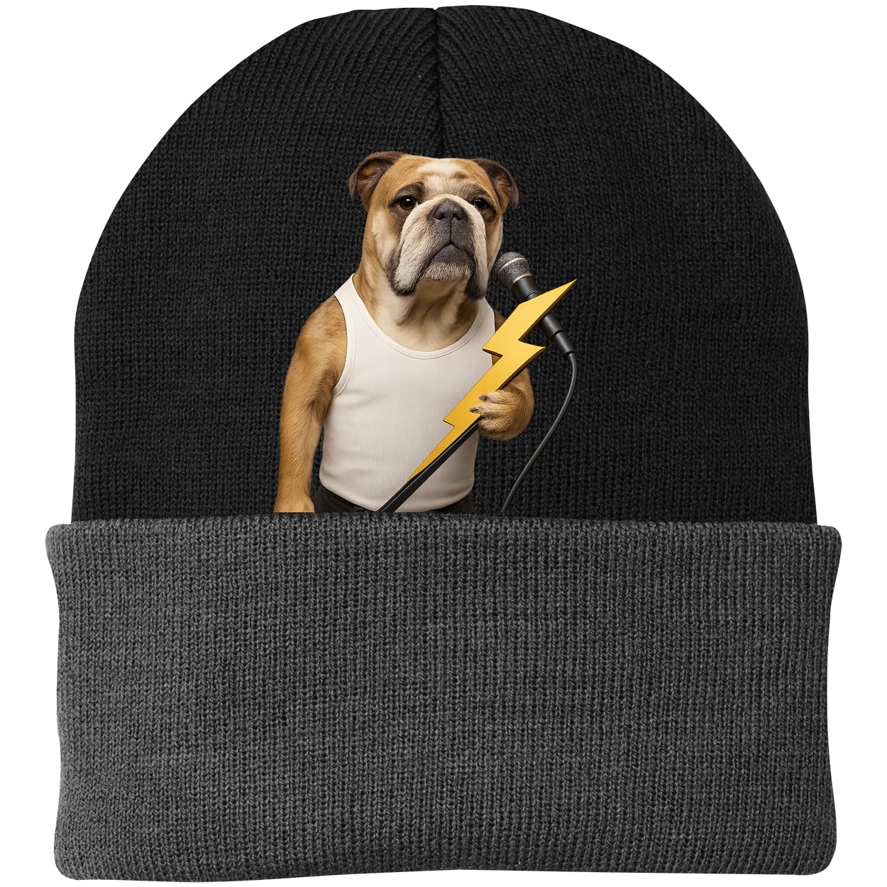 CP90 Port & Company Knit Beanie - Black/Gray