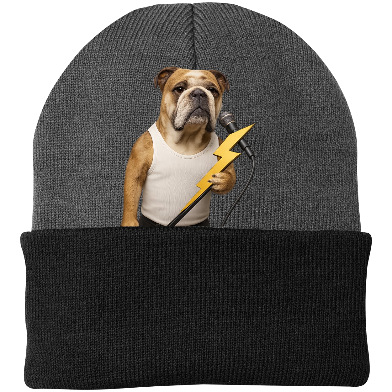 CP90 Port & Company Knit Beanie - Athletic Oxford/Black