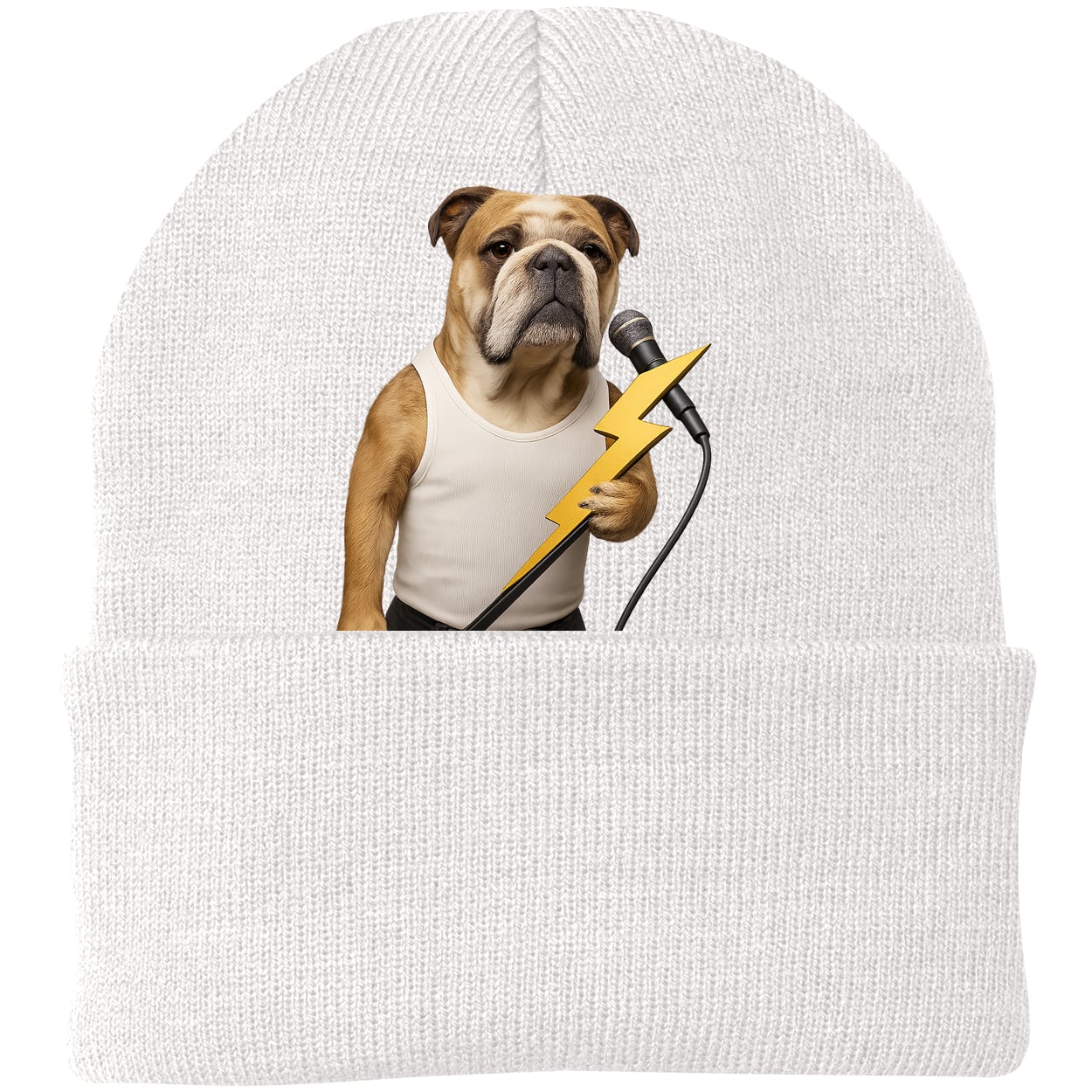 CP90 Port & Company Knit Beanie - White