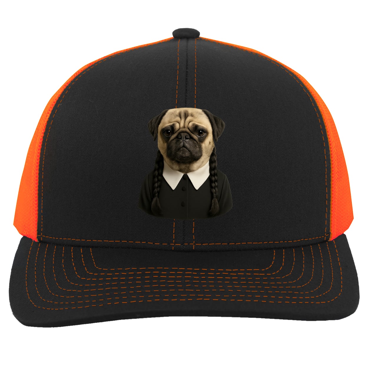 104C Trucker Snap Back - Black/Neon Orange