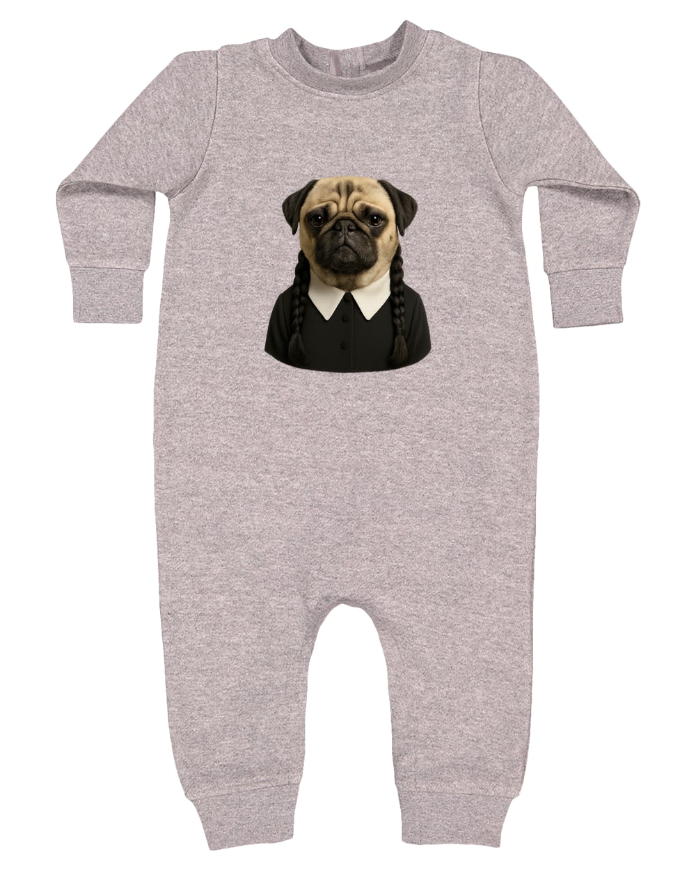 4447 Rabbit Skins Infant Fleece One-Piece Bodysuit - Heather Grey