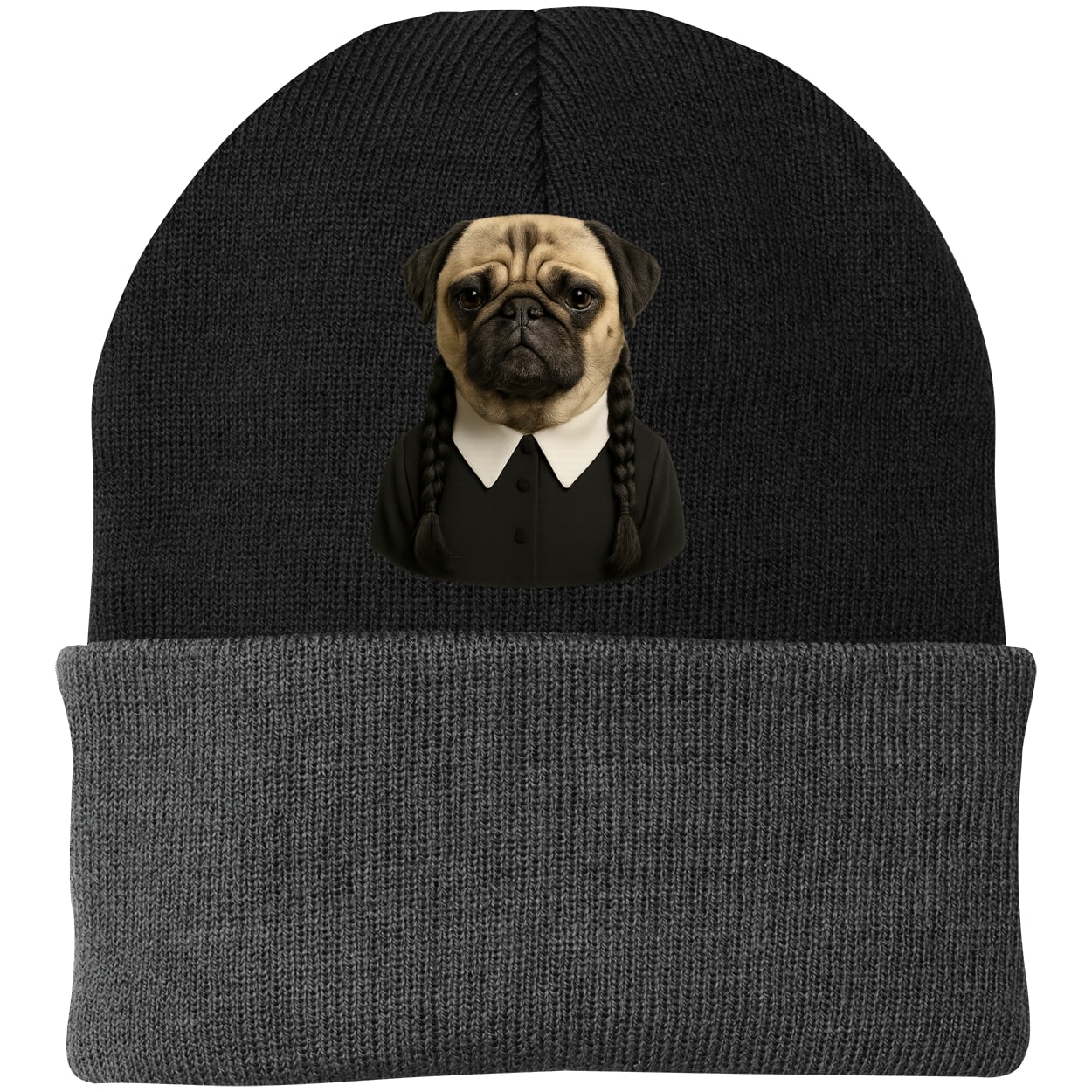 CP90 Port & Company Knit Beanie - Black/Gray