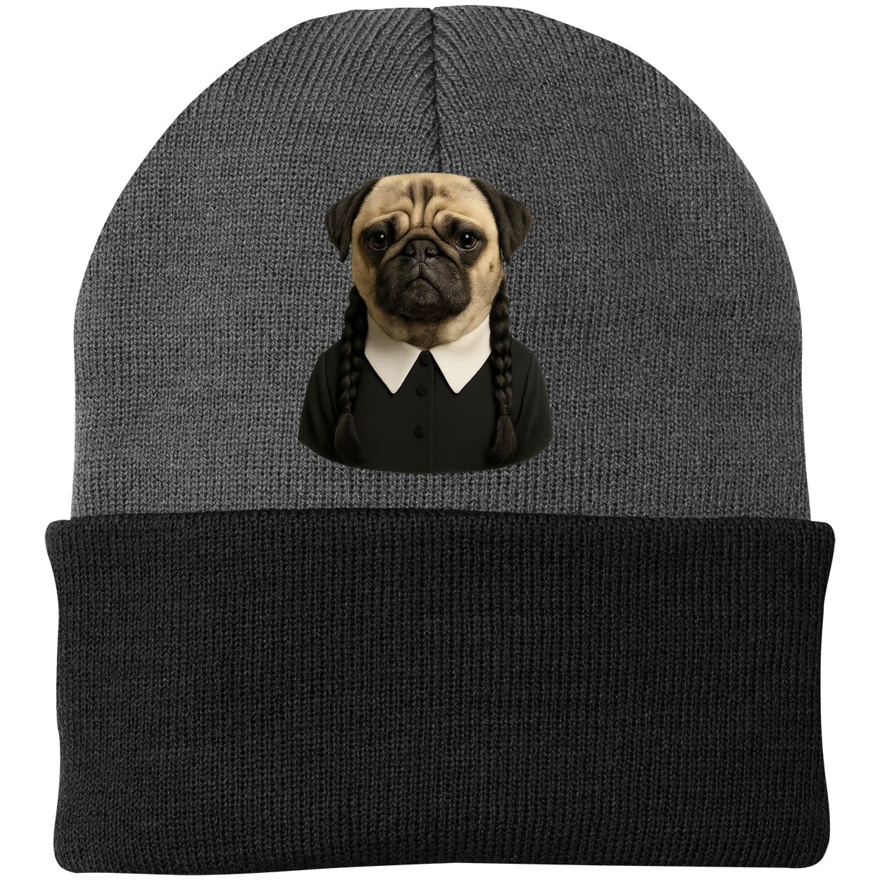 CP90 Port & Company Knit Beanie - Athletic Oxford/Black