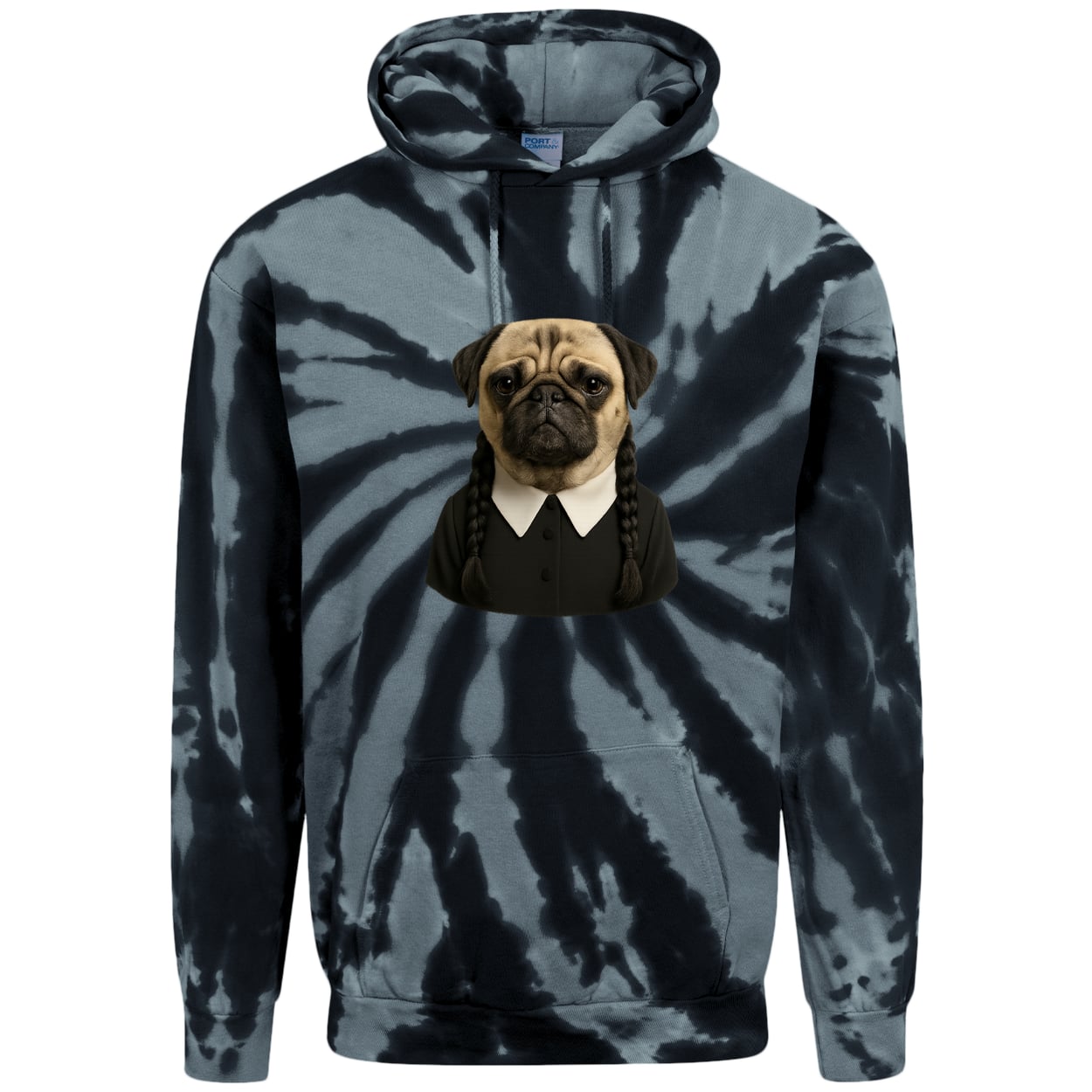 PC146 Port & Company Adult Tie-Dye Pullover Hoodie - Black
