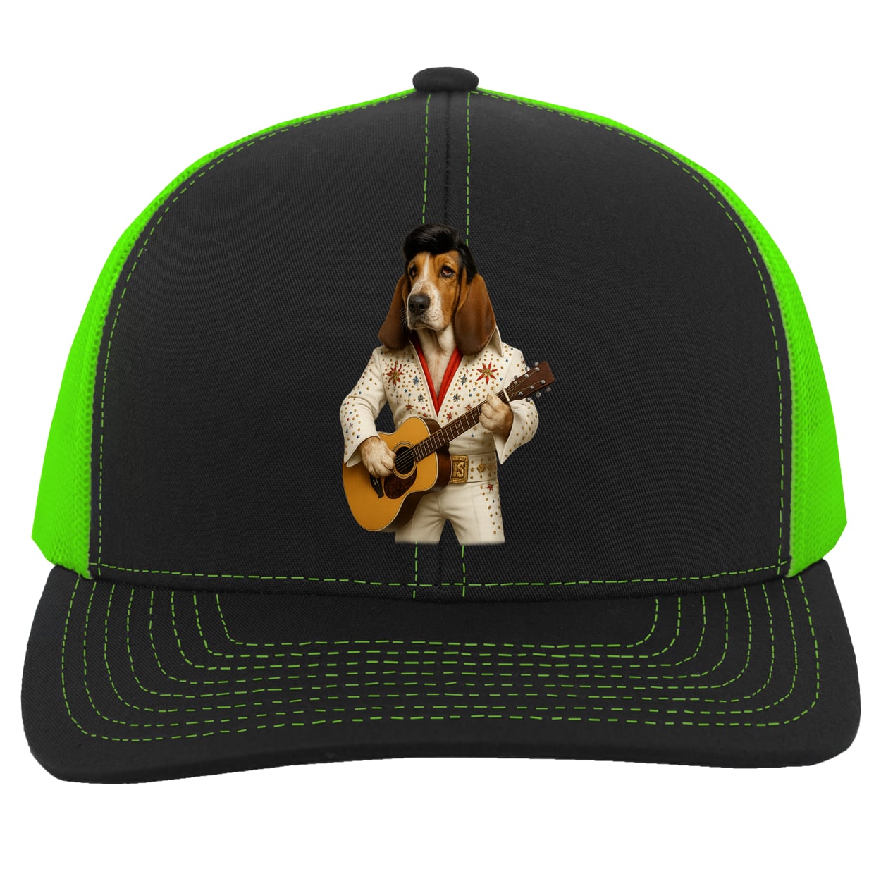 104C Trucker Snap Back - Black/Neon Green