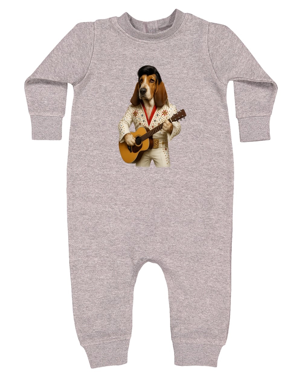 4447 Rabbit Skins Infant Fleece One-Piece Bodysuit - Heather Grey
