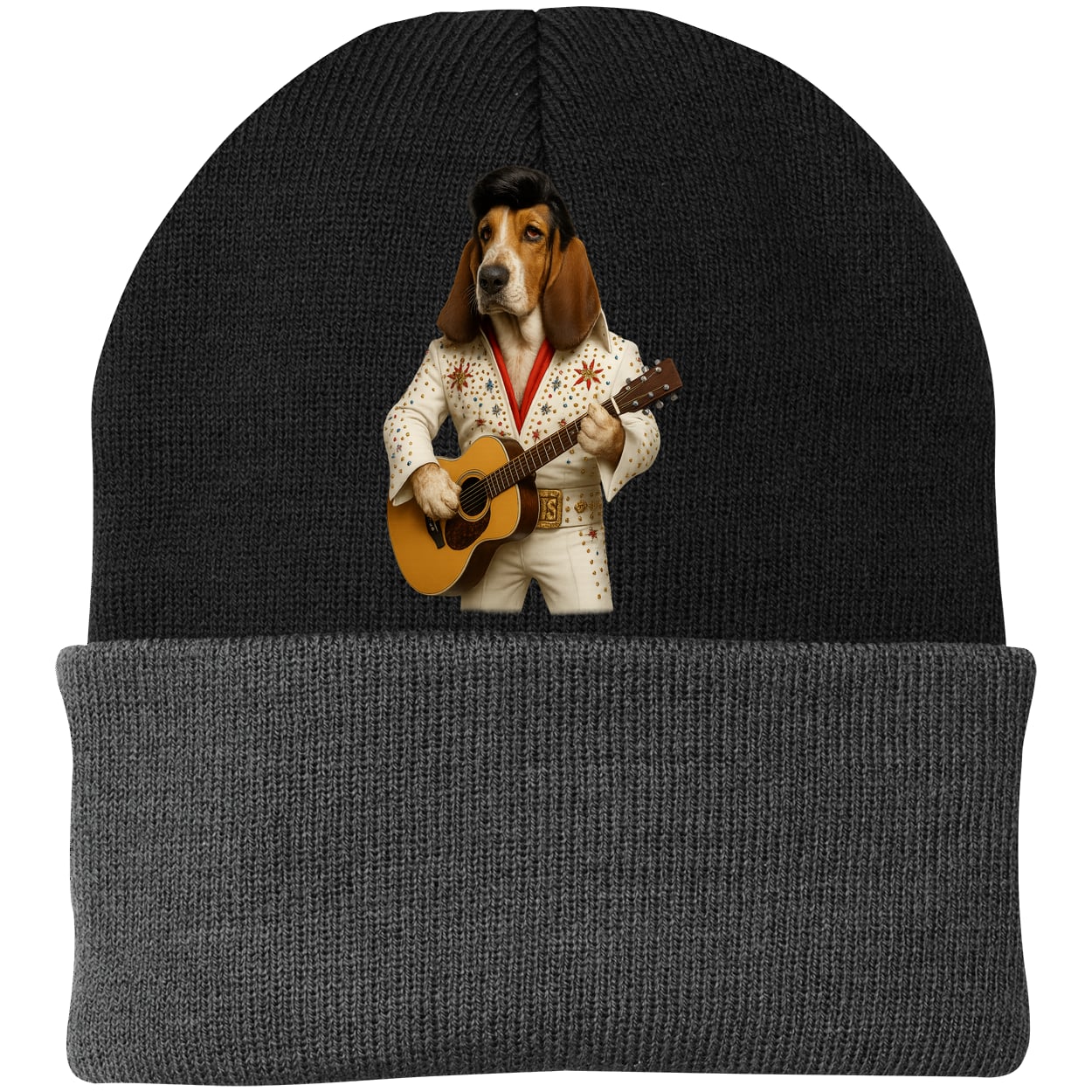 CP90 Port & Company Knit Beanie - Black/Gray
